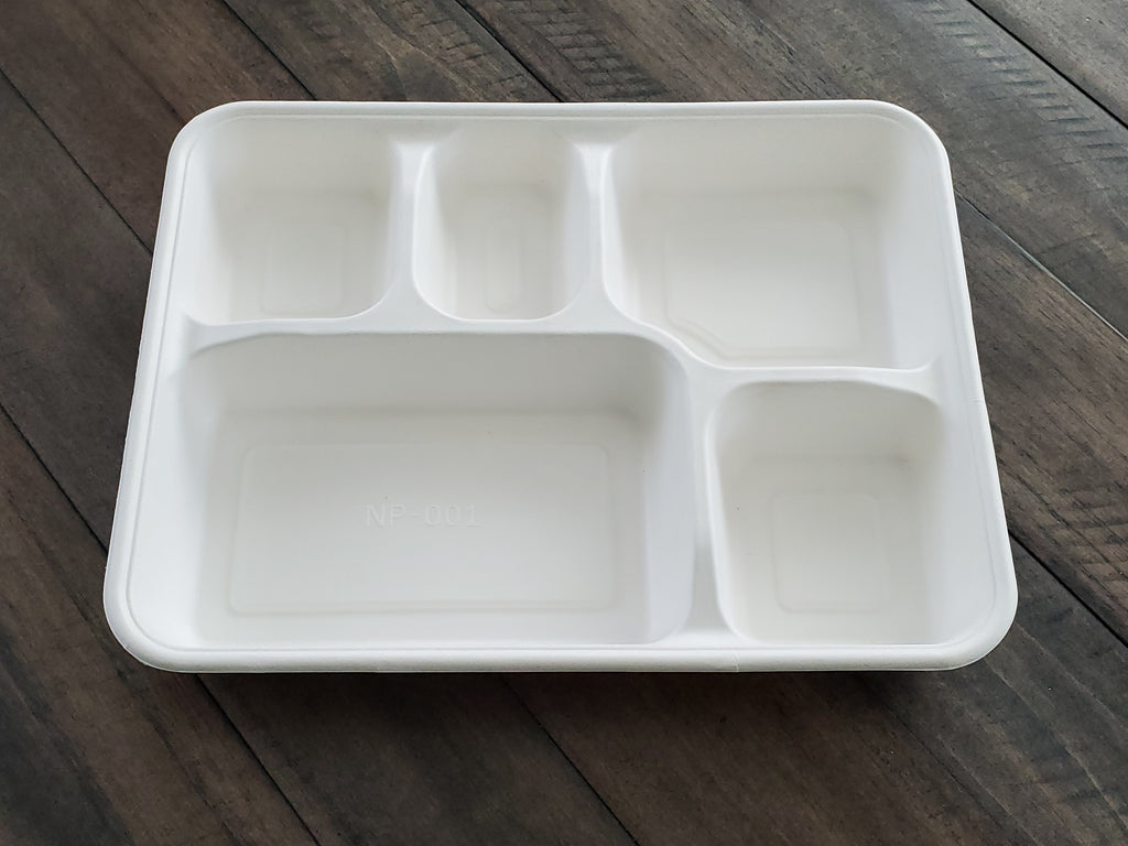 5 Compartment Bento Box (400pcs) - container only – Greensleeves Packaging