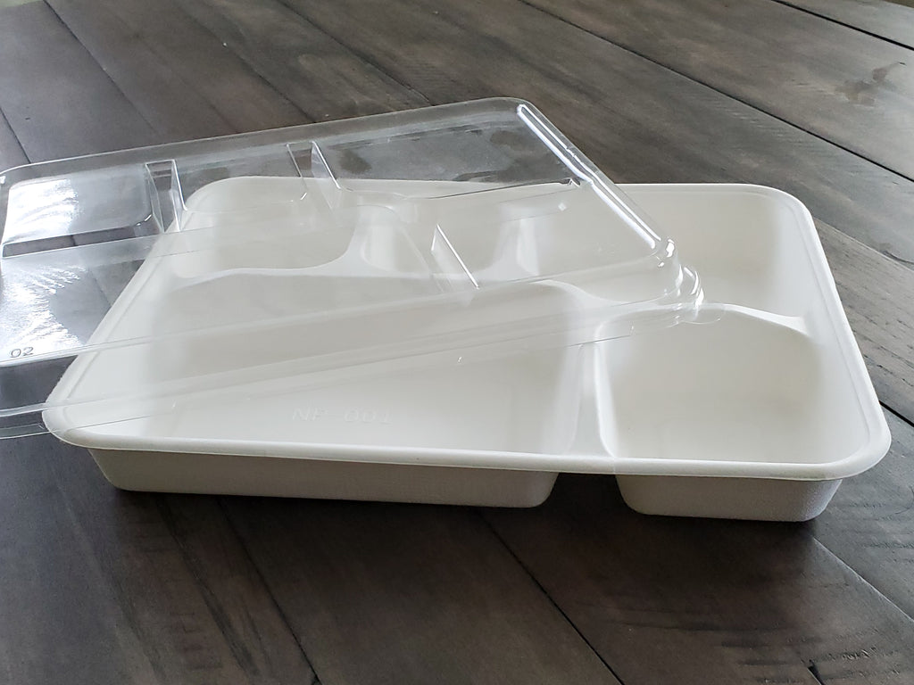Clear Lid 5-C Fiber Bento Box – Simply Pak