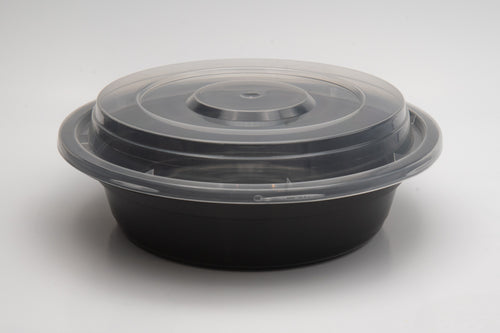 24 Oz Round Microwavable PP Food Container Set (150pcs)